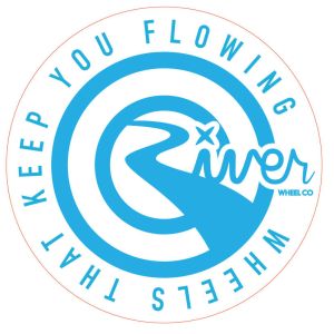 River Wheel Round Sticker